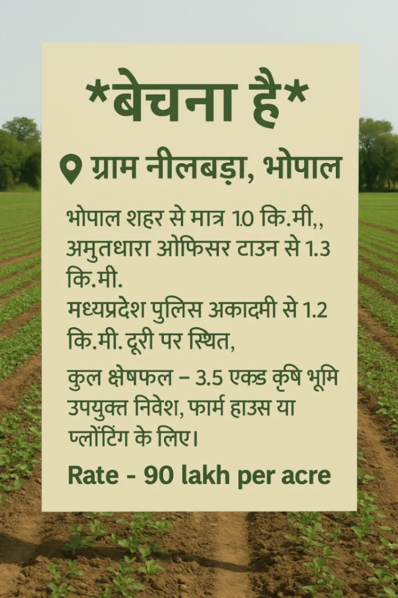 Photo of कृषि भूमि उपयुक्त निवेश, फार्म हाउस या प्लॉटिंग के लिए।